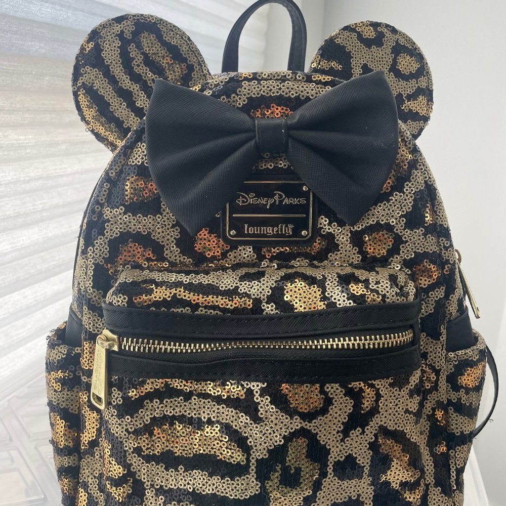 DisneyParks Leopard Print Sequin Loungefly